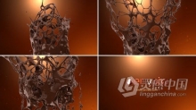 3D奇妙流体动画巧克力飞溅揭示品牌LOGO片头 AE模板 AE工程文件 Chocolate Splash Logo