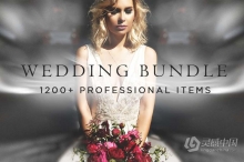 1200+明亮通透电影婚礼人像摄影后期LR预设和PS叠加合成素材 1200+ Wedding Bundle PS | LR items