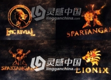 史诗火焰粒子燃烧标志logo片头AE模板 Epic Legendary Logo Reveals