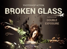 超酷破碎玻璃飞溅PS动作 Broken Glass PS Actions（附视频教程）