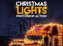 超酷新年圣诞灯PS动作 Christmas Lights Photoshop Action 附操作演示教程