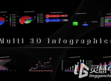 三维统计信息图表展示动画AE模板Videohive Multi 3D Infographics cs5